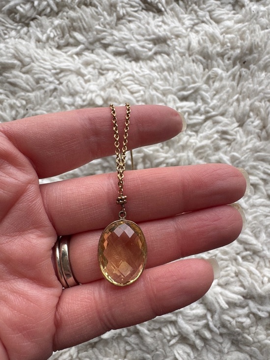 Jewelry - Gold filled Oval Crystal Necklace